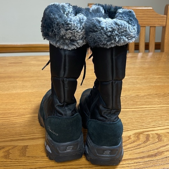 Skechers Black Tall Snow Boots Size 7 - Picture 4 of 7